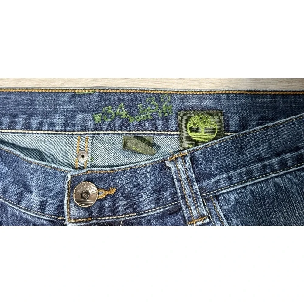 Timberland Boot Fit Jeans Mens Size 34x32 Blue Denim Medium Wash Cotton Bootcut